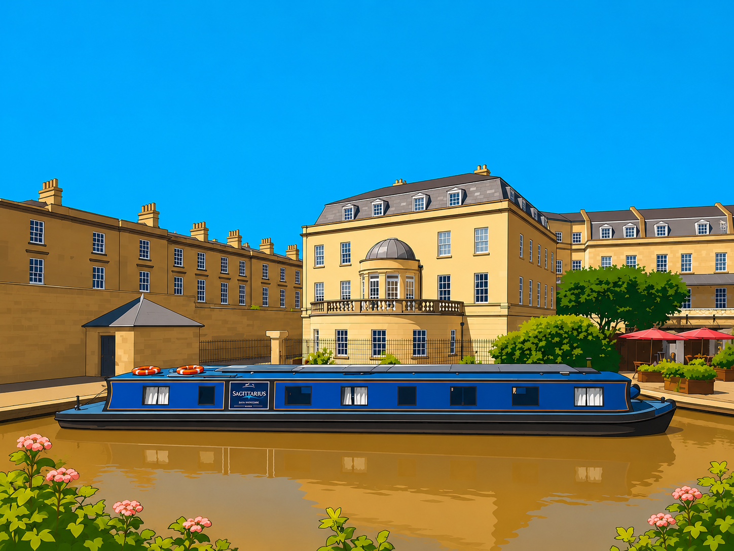 Bath Bathampton Barge Long Boat Vector