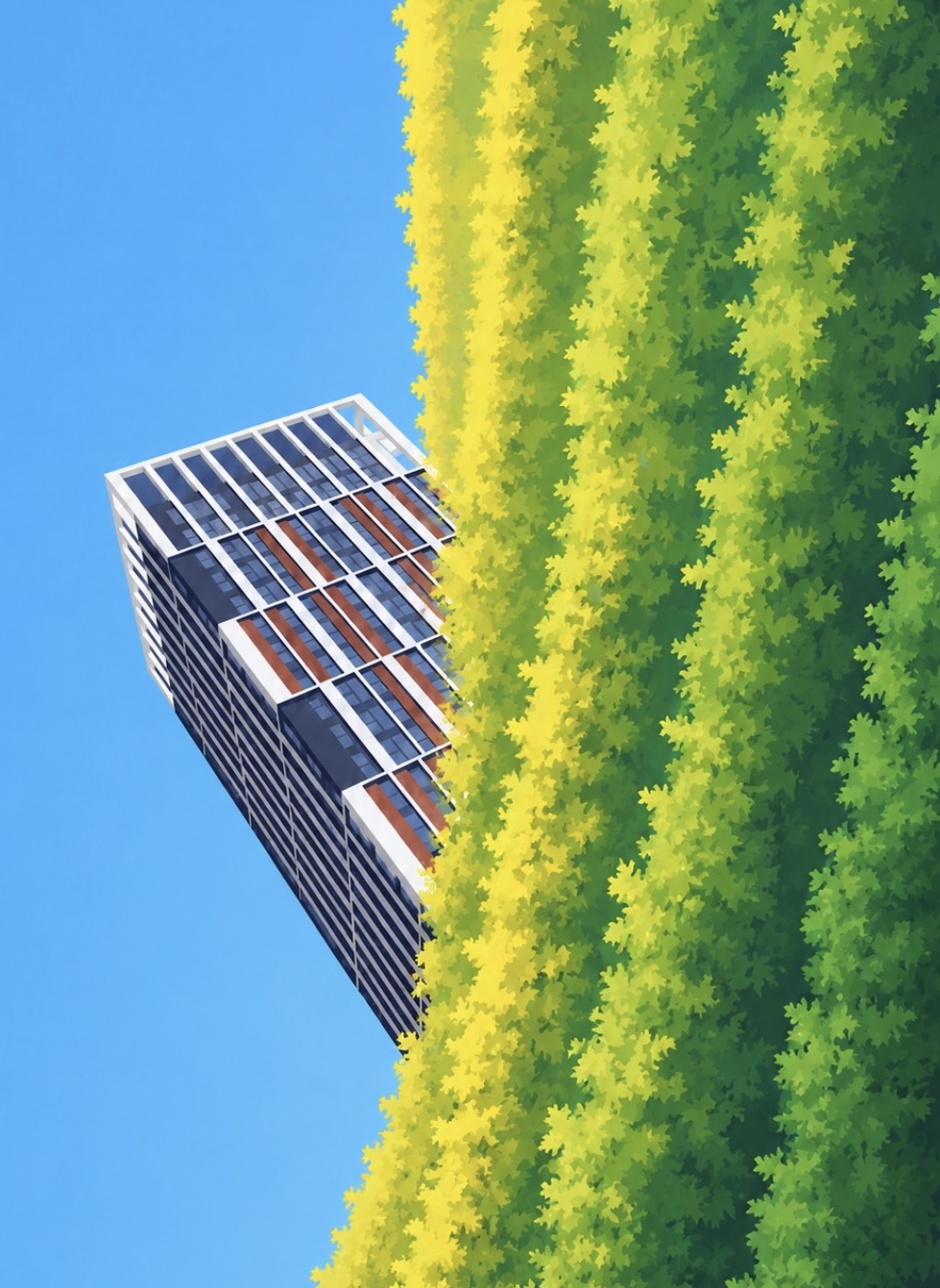 Castle View Seen From Behind Hedges Bristols Tallest Building Vector And Fractals