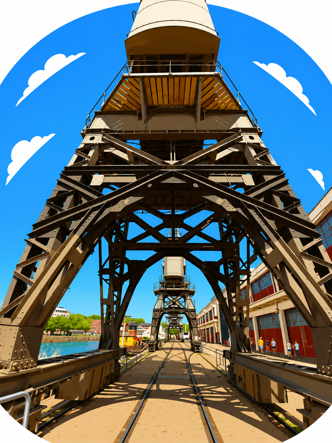Harbour Crane In Dramatic Perspective