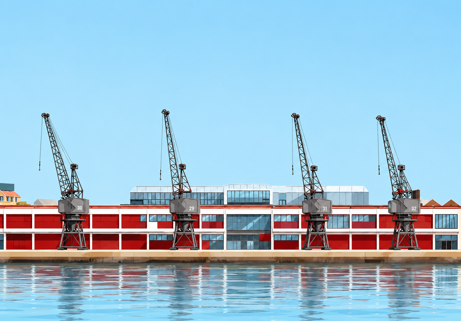 Mshed Cranes Hazey Day